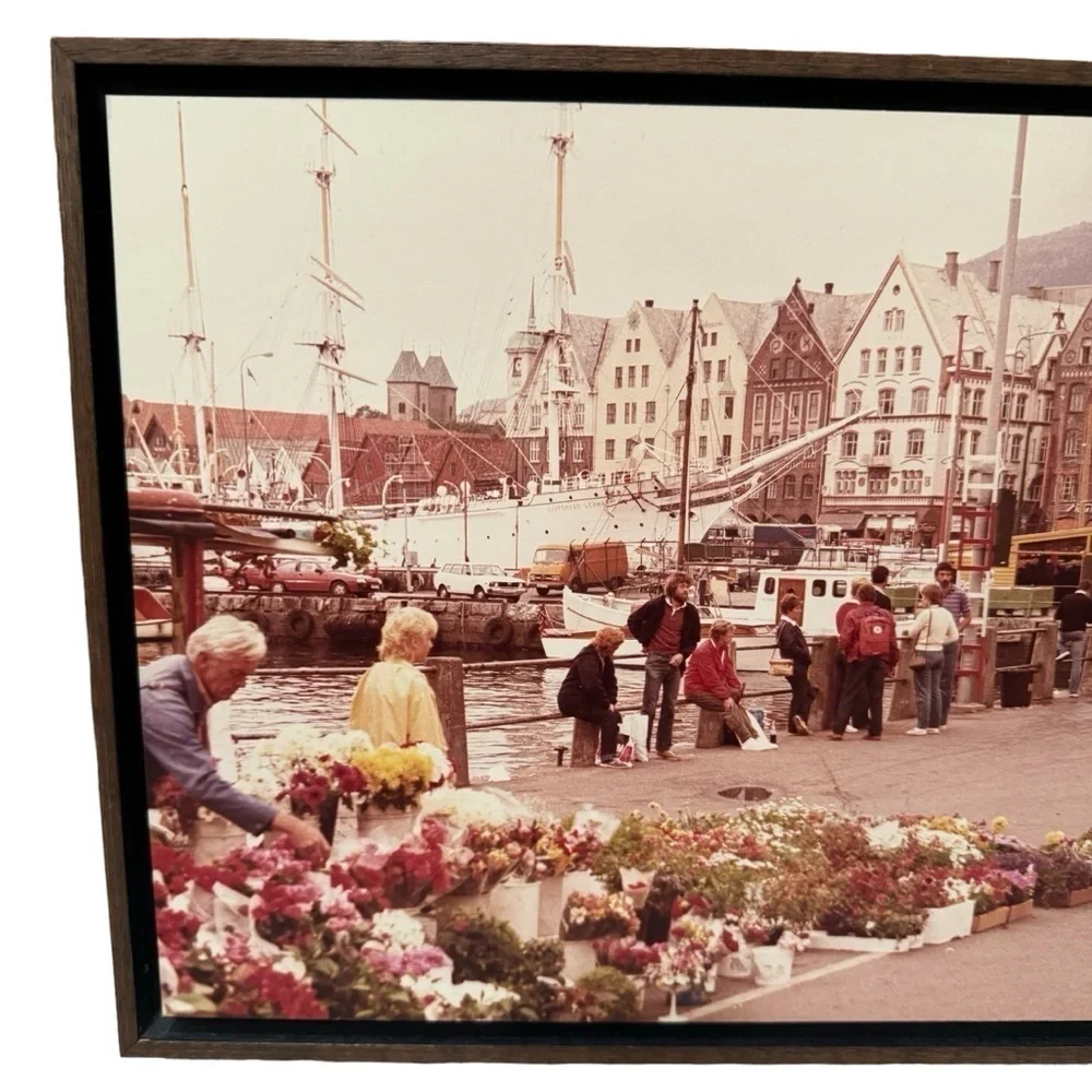 Lohman Photography The Flower Market Bergen Norway Custom Wood Frame Print 12x15